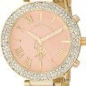 Women's Gold-Tone and Pink Bracelet Watch